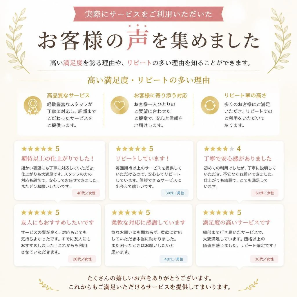 5. お客様の声 - 実績と信頼の証