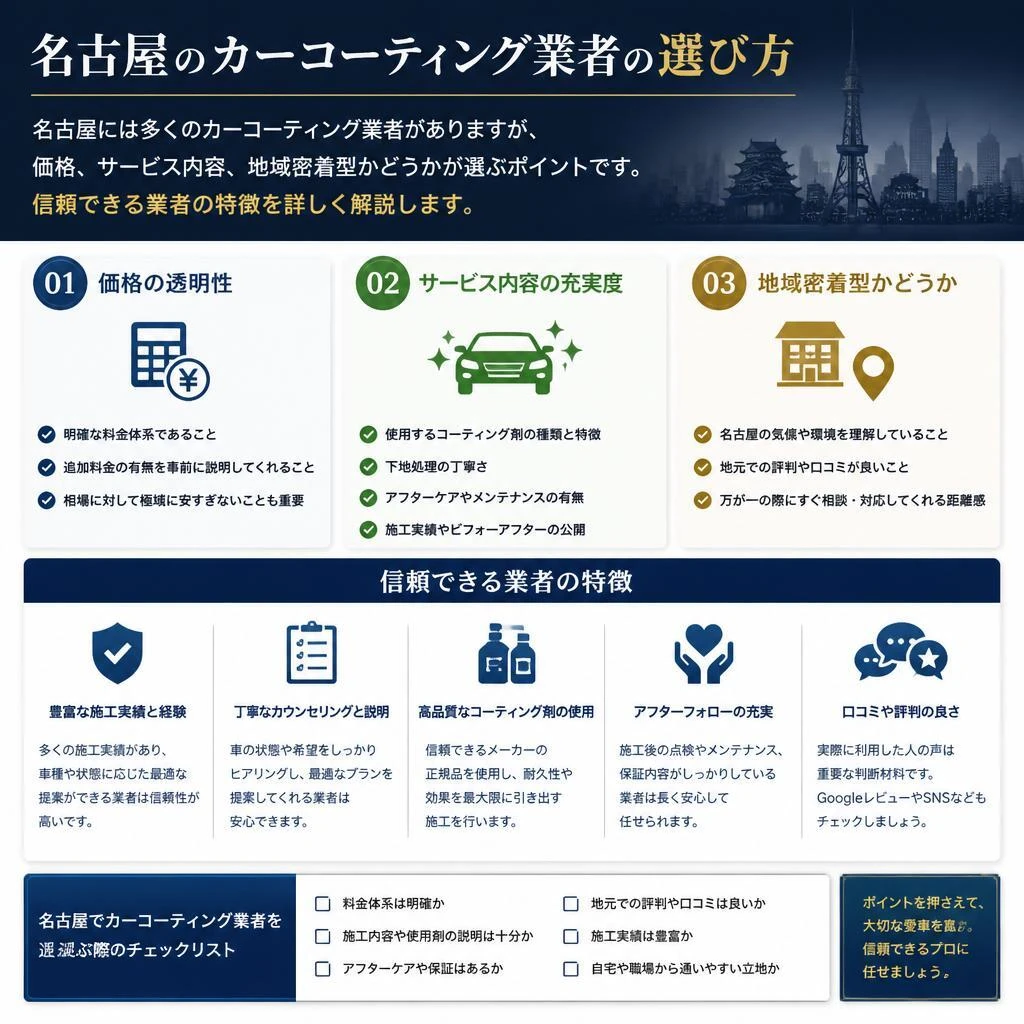 名古屋で選ばれるコーティング業者の特徴