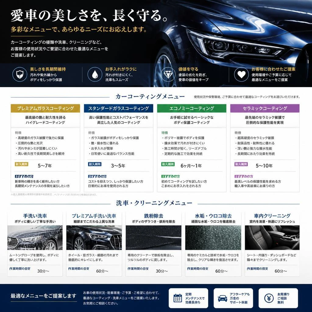 多彩なメニューをご用意