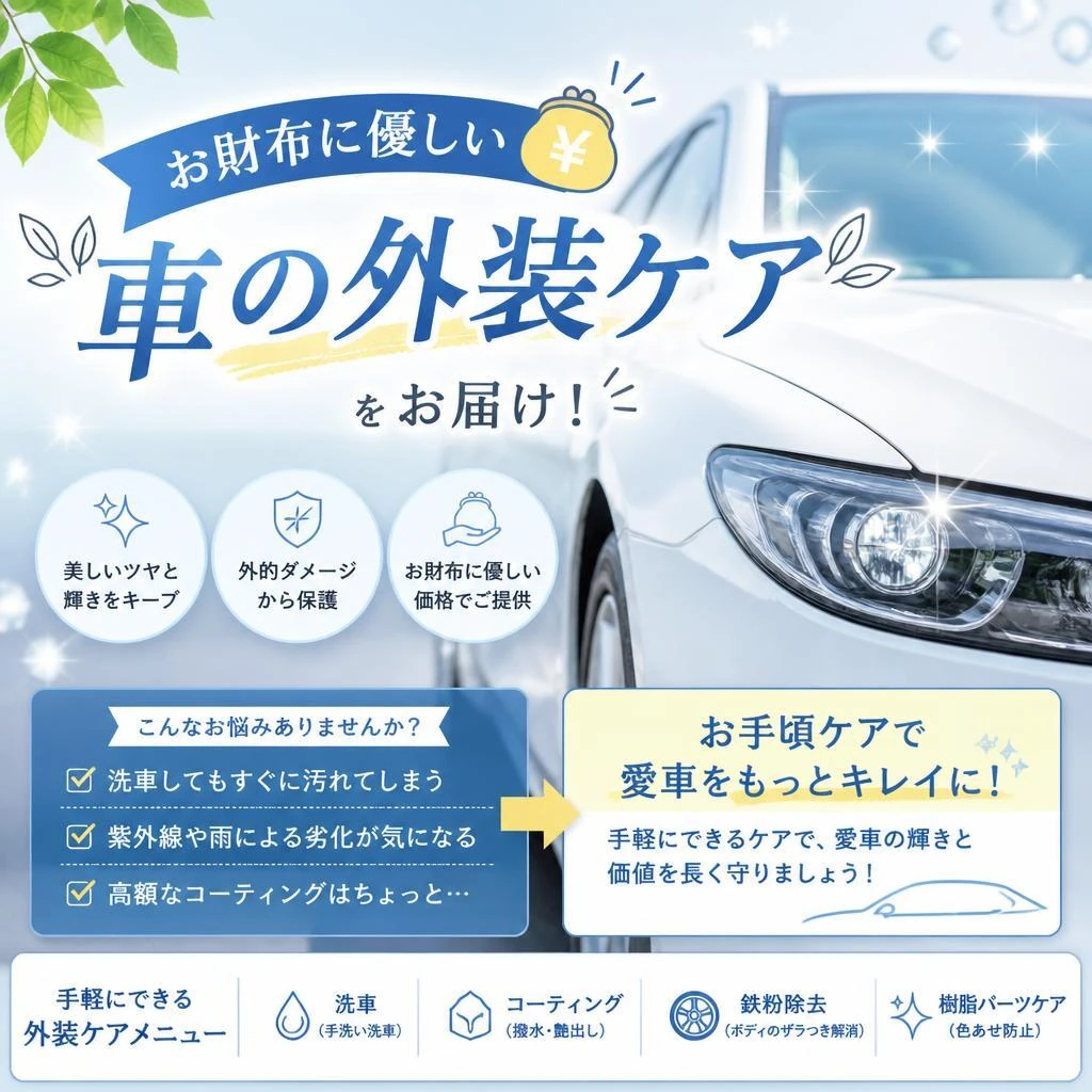 お財布に優しい車の外装ケアをお届け！