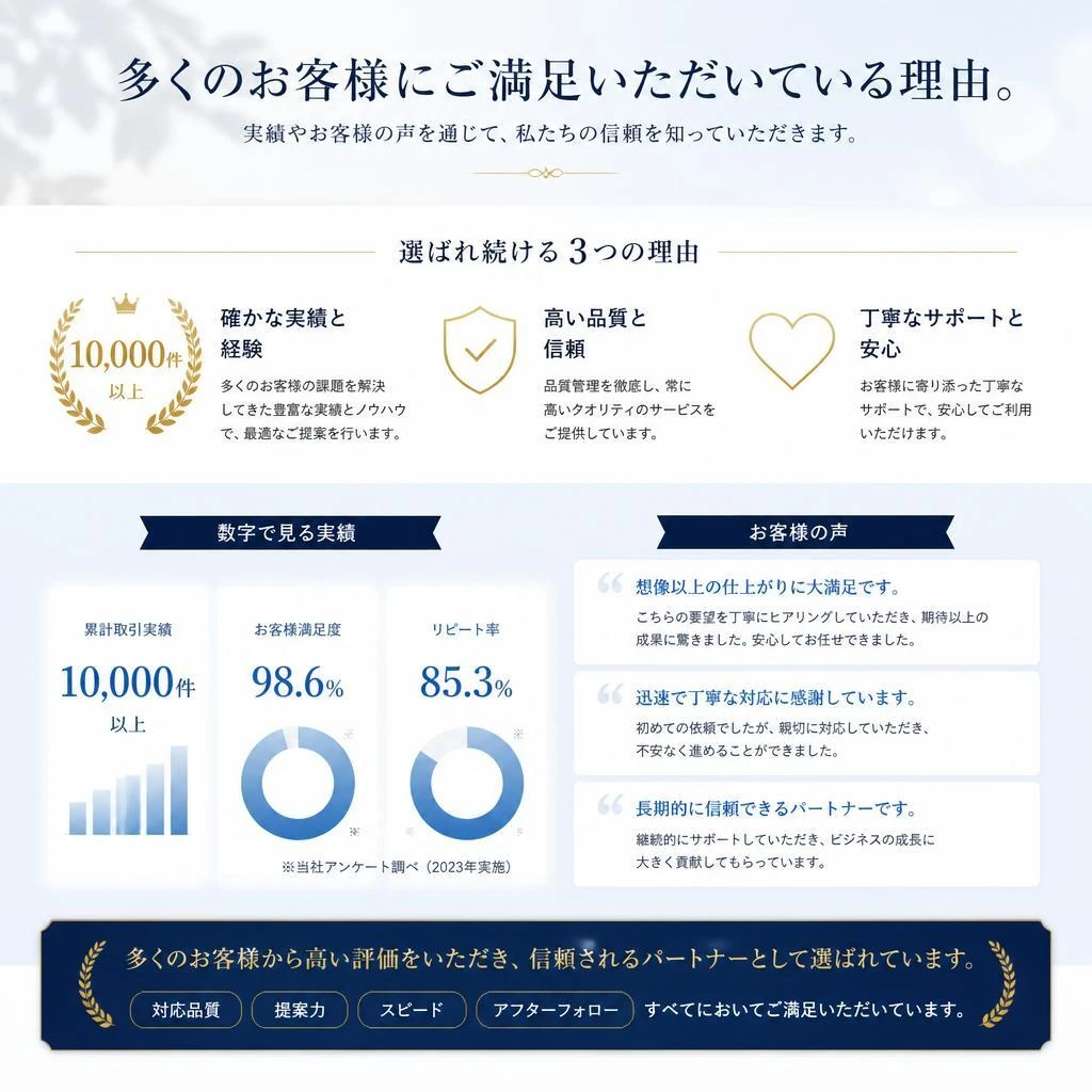 お客様の声と実績