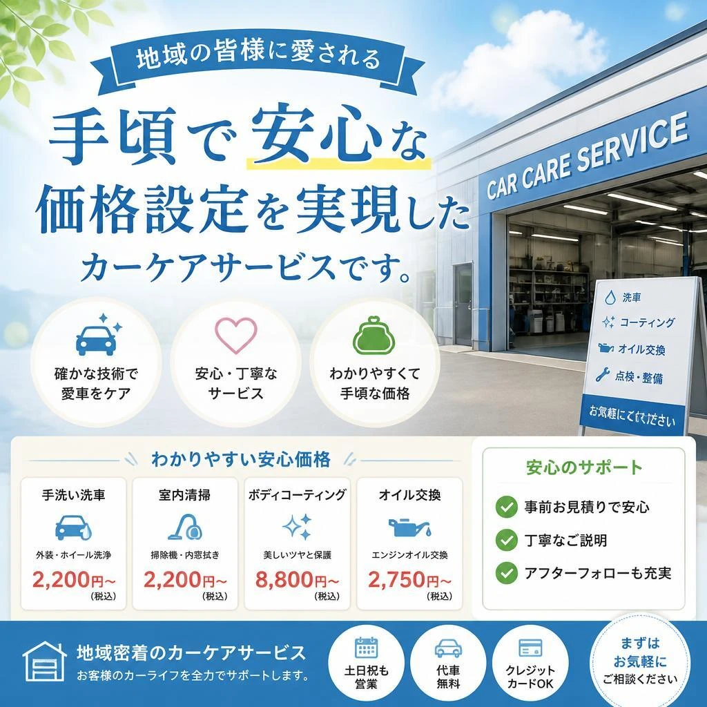 愛知で安くて安心のカーケアが手に入る